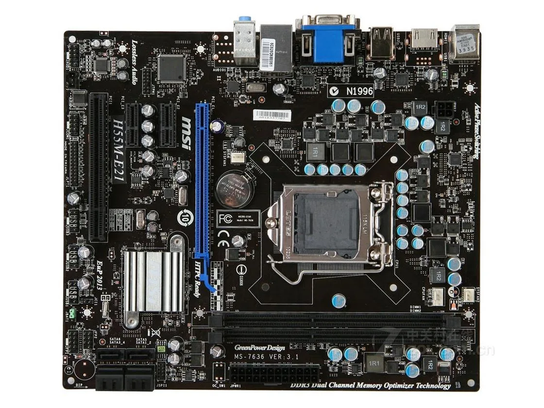 MSI MSI H55M-E21 H55 LGA 1156 DDR3 8GB Micro ATX Intel motherboard — product photo