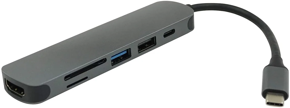 EVESKY EVESKY 6-in-1 USB-C Hub Dark Grey 4K HDMI PD 60W — product photo