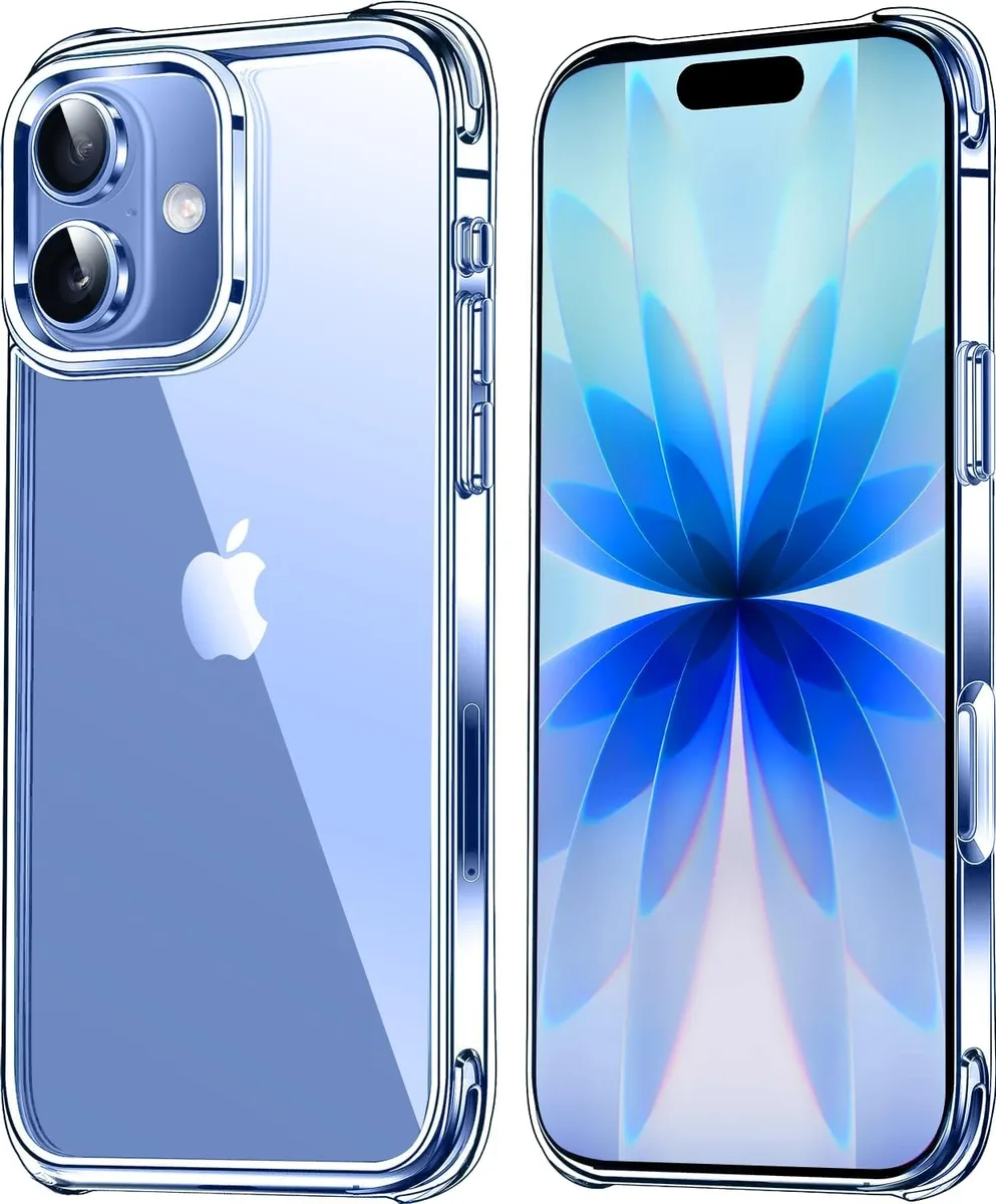Transparent protective bumper case for iPhone 17 6.3 inch with raised camera and screen edges