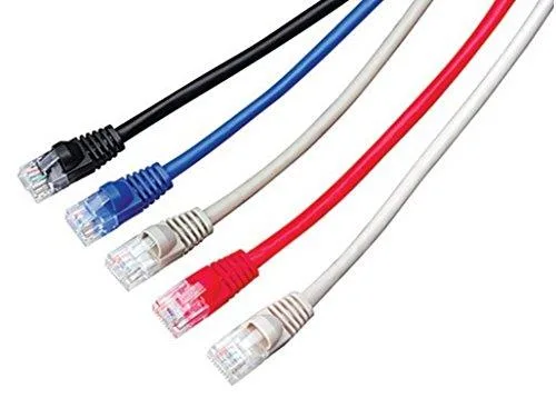 Black Cat5 UTP patch cable with RJ45 ends, 3 ft long