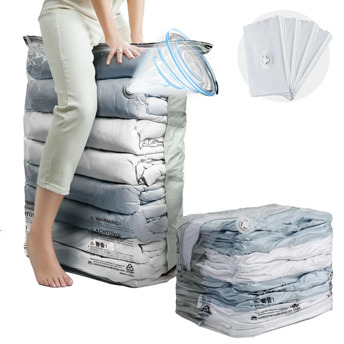 Four cream cube vacuum bags 31x40x15 inch