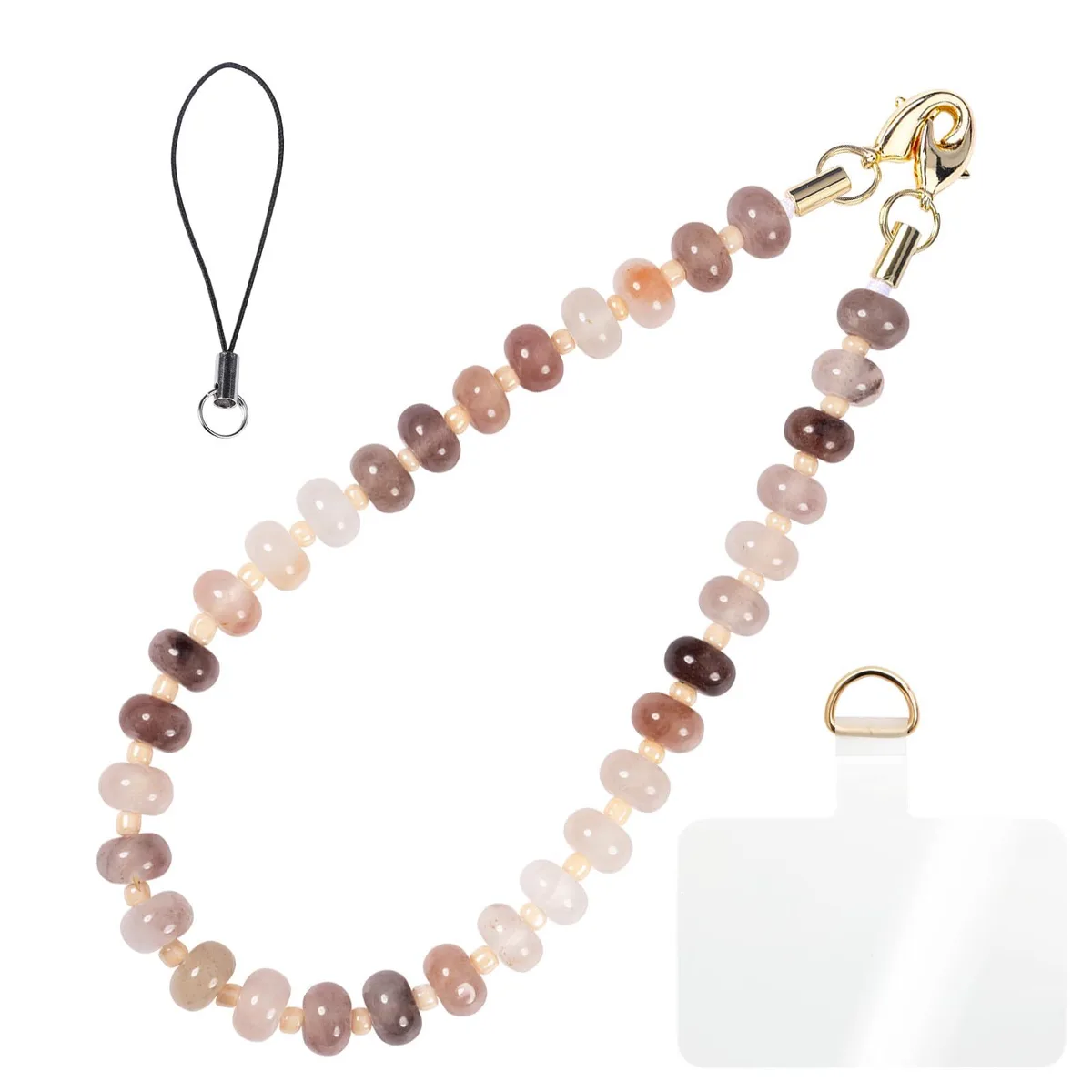  CH.yishi Violet Agate Beaded Phone Lanyard 12 in 22.7 g — product photo