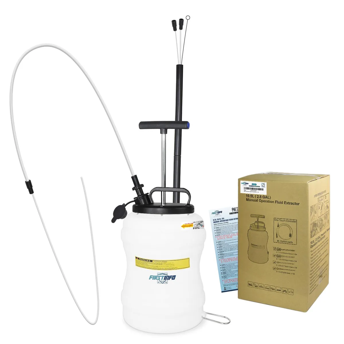 Firstinfo Tools Co., Ltd. Firstinfo Tools Co., Ltd. 10.5L Manual Fluid Extractor Pump with Extra Storage Tube &amp; 3.5 x 4.5mm Tube — product photo