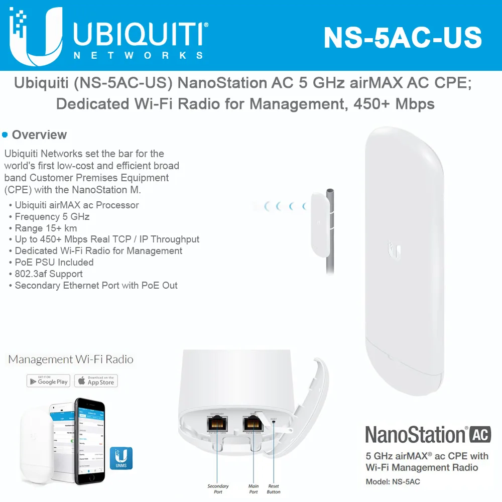 Ubiquiti Networks Ubiquiti Networks NS-5AC 5 GHz 450 Mbit/s access point — product photo