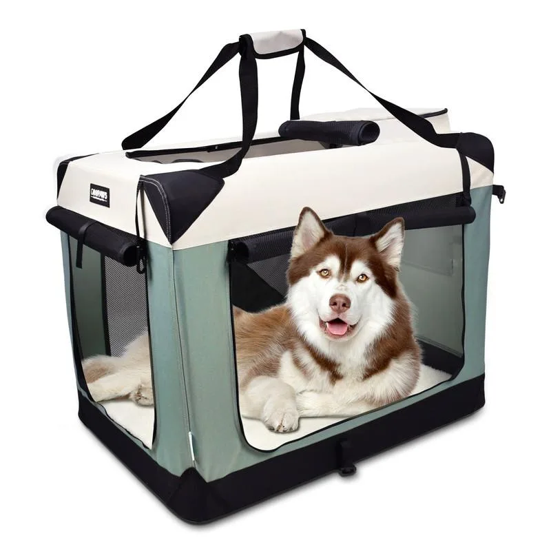Jespet Inc Jespet Inc Soft Dog Crate 36inches Shale Green Bedding — product photo