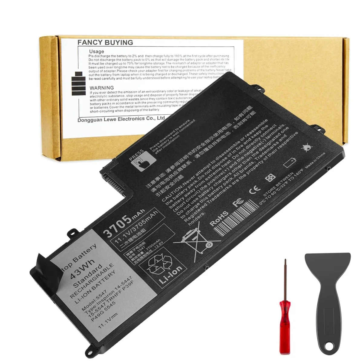 Batianda Batianda 43Wh Li-polymer Laptop Battery for Dell Inspiron 14 15 Latitude 3450 3550 — product photo