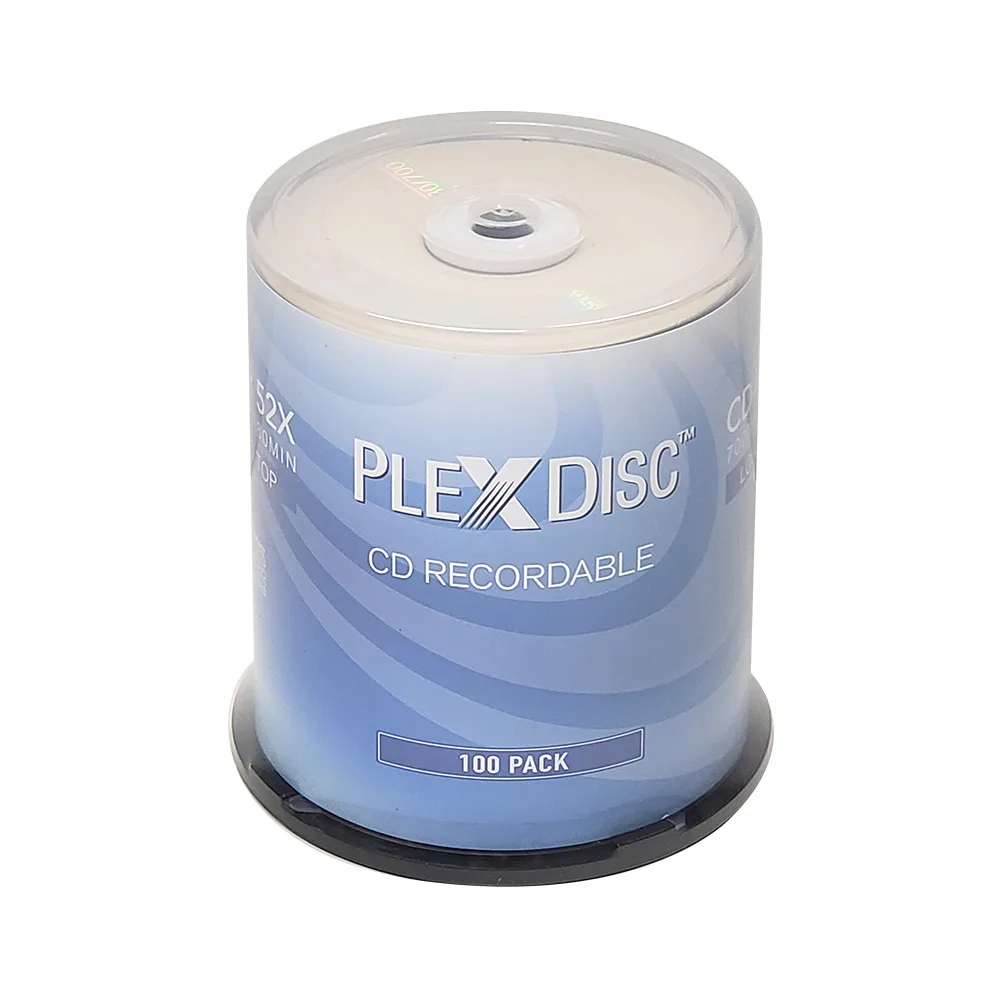 PlexDisc Inc. PlexDisc CD-R 700MB 80min 52x 100 cake box 631-805-BX — product photo