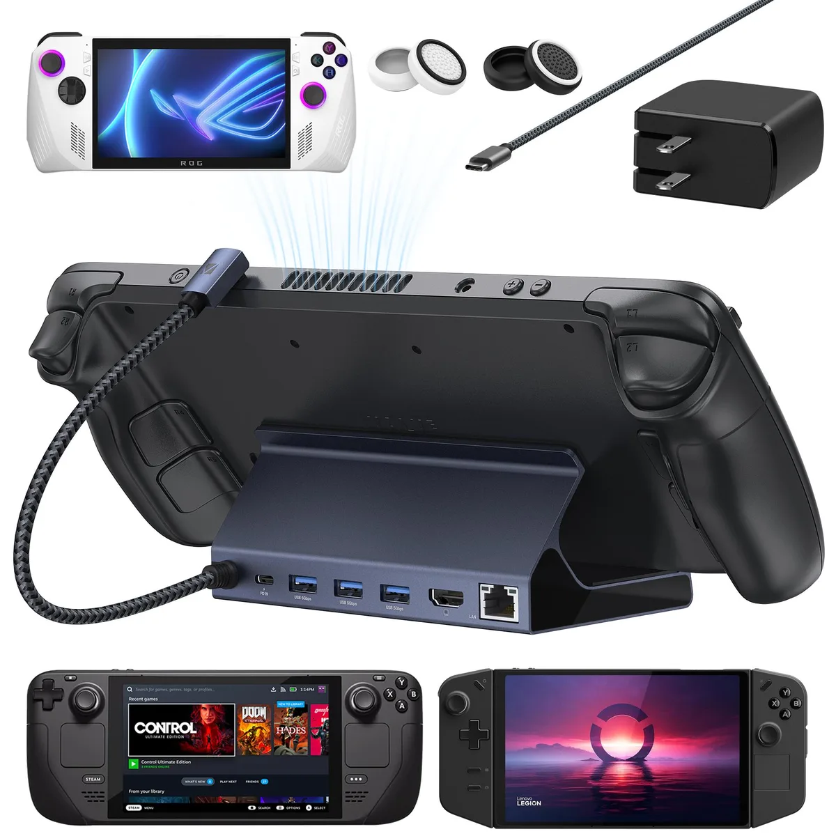 ivanky ivanky VCA24 8-in-1 USB-C Docking Station 4K@144Hz HDMI 2.1 65W Power Adapter — product photo