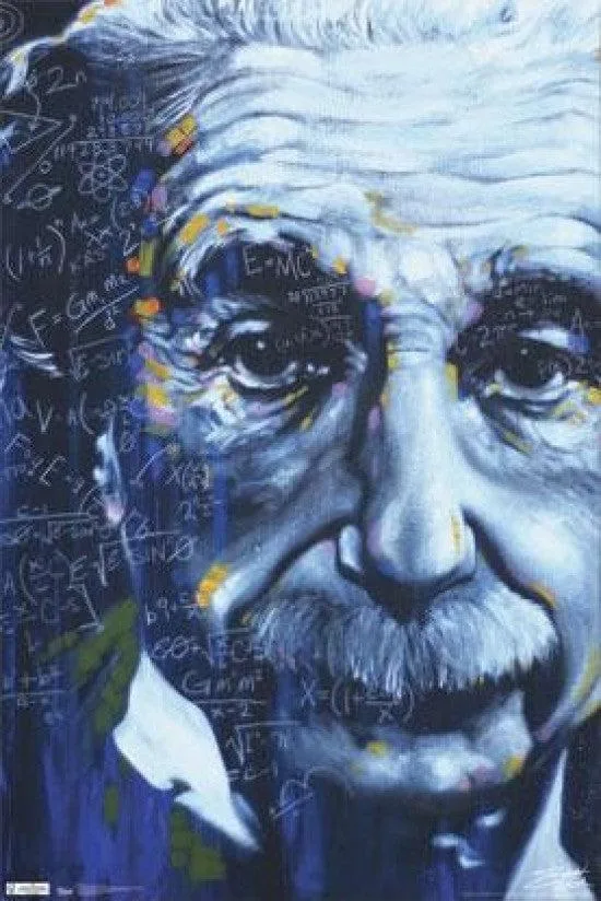 Unframed 24 by 36 inch poster print of Einstein artistic formulas by Stephen Fishwick