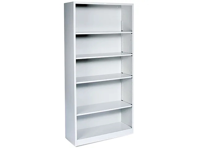 HON HON S72ABCQ office furniture metal bookcase 5 shelves 71.00" x 34.50" x 12.63" Light Gray — product photo