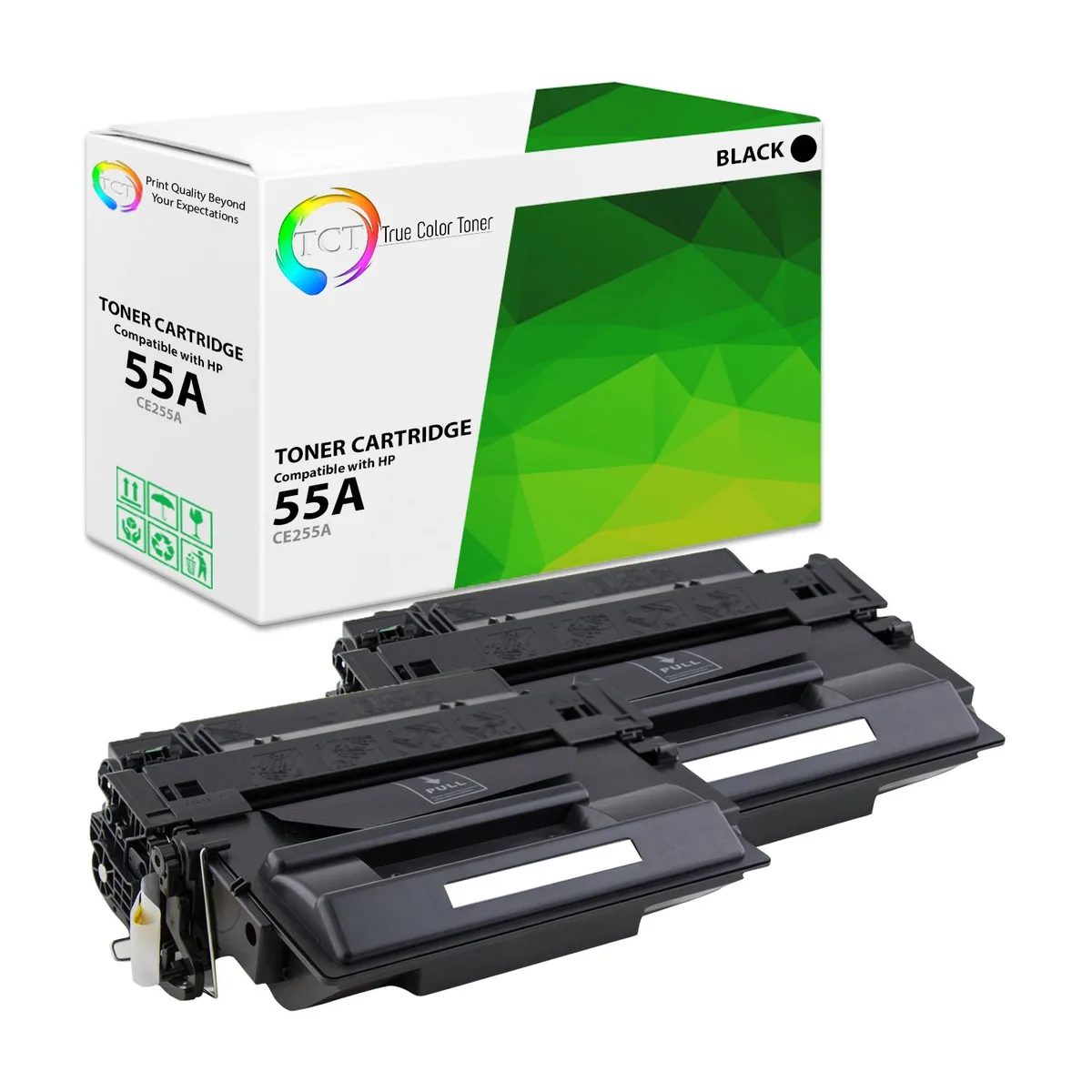 True Color Toner True Color Toner 55A CE255A Black Toner Cartridge 2 Pack 6000 Pages — product photo