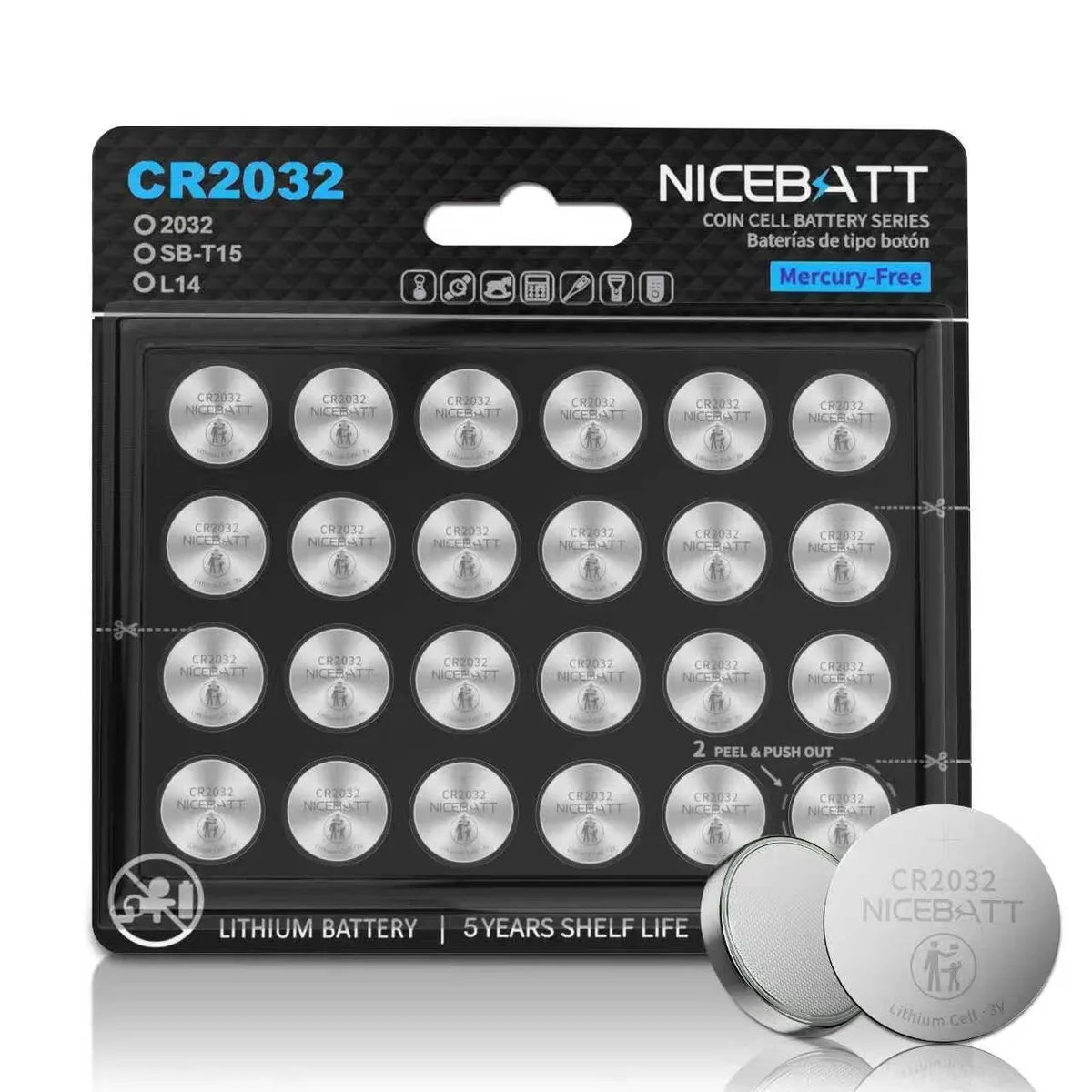 No Sew No Sew CR2032 3V Lithium Coin Cell 24 Pack 240mAh — product photo