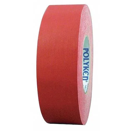 Red matte-finish vinyl coated cloth tape roll 48mm wide 54yd long