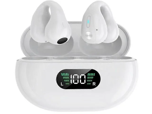 LORDWORLD LORDWORLD Wireless Open Ear Clip Earbuds Bluetooth 5.3 White — product photo