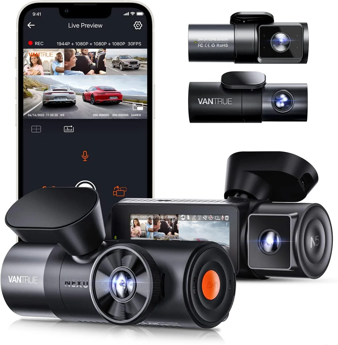 Vantrue Vantrue N5-G 4-Channel 2.5K+1080P×3 Dash Cam — product photo