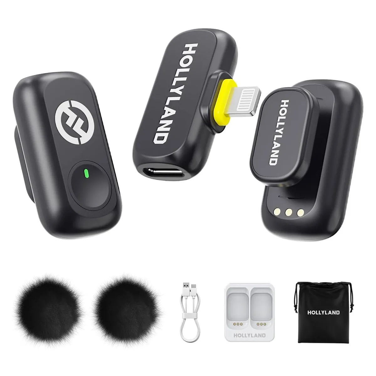 Hollyland Hollyland LARK A1 Mini Duo Wireless Microphone System Lightning iOS Space Gray 2.4 GHz — product photo