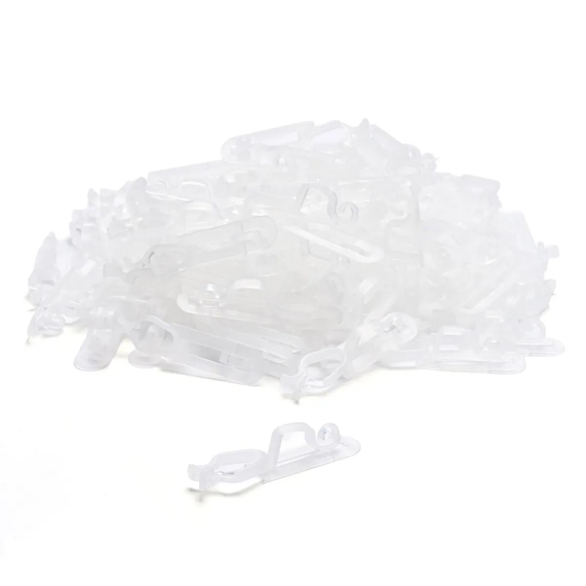 White plastic gutter clips for C7 C9 lights, 100 pack