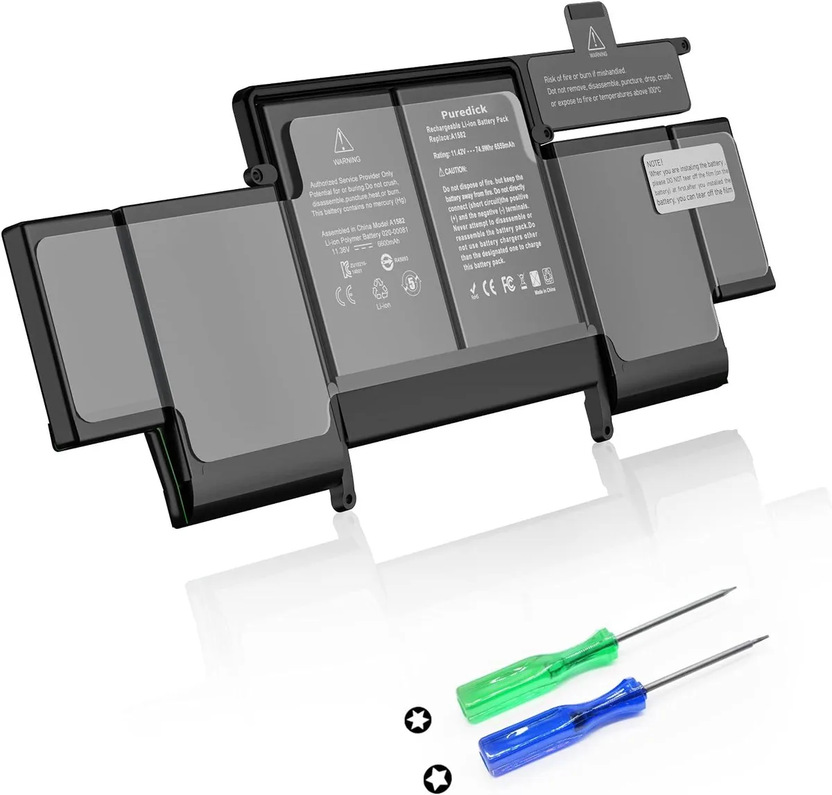 FOCUSTEC FOCUSTEC A1582 laptop battery for MacBook Pro 13 inch Retina Late 2013 Mid 2014 Early 2015 11.36V 74.9Wh — product photo