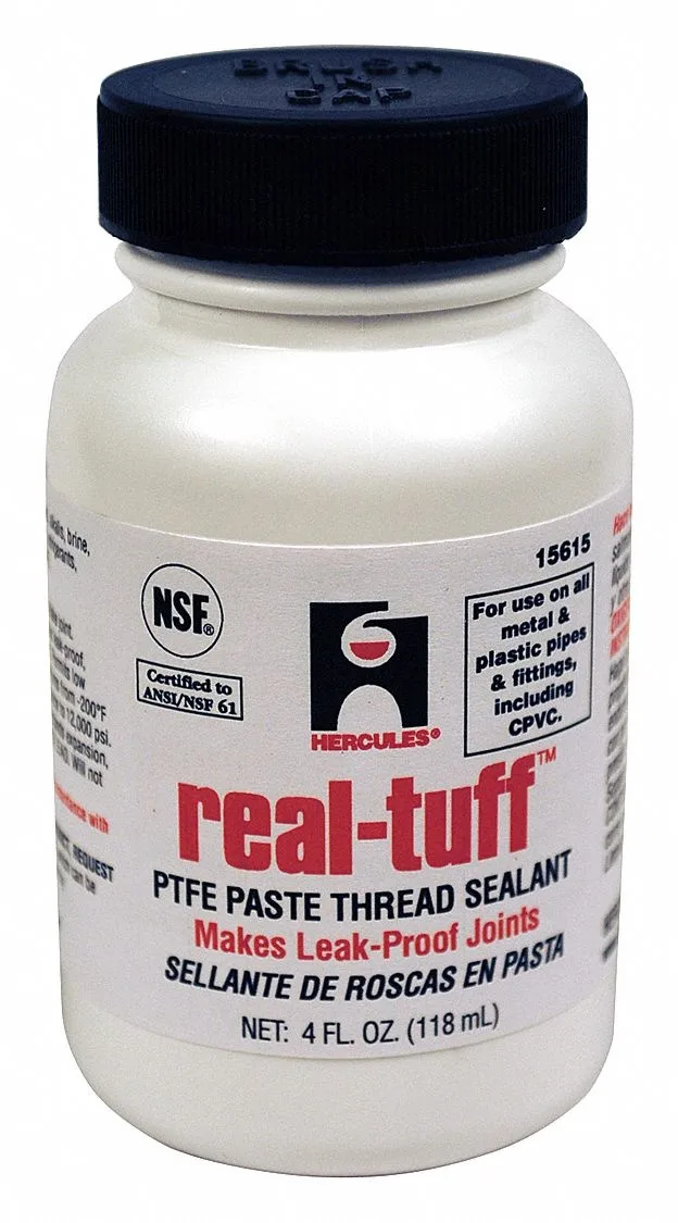White pipe thread sealant in a 4.8 fl oz brush-top can