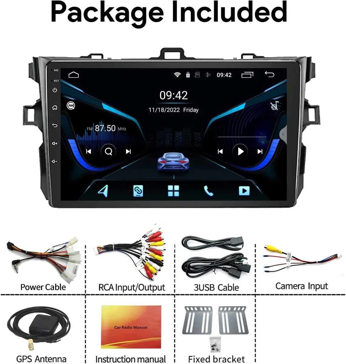Binize Binize Android 13 Car Stereo for Toyota Corolla 08-12 9 Inch Touch Screen Receiver — product photo
