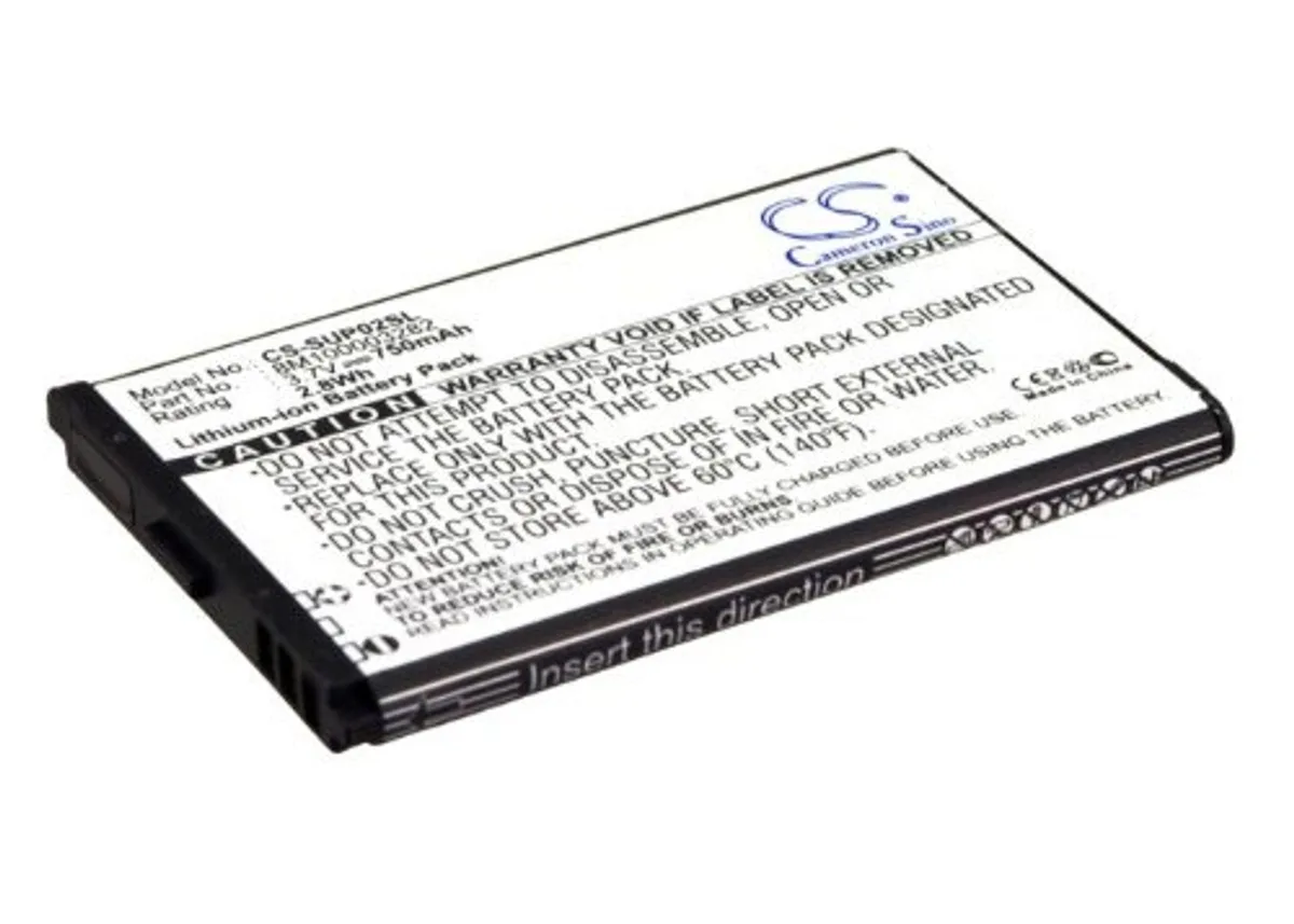 Thin rectangular lithium battery with rounded corners and gold connector visible