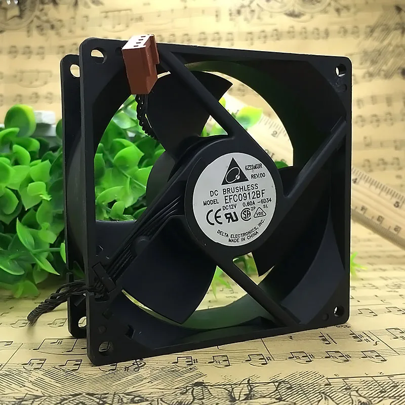 Fans Fans EFC0912BFSize 90x90x32mm 12V 0.60A 3800RPM 4-wire case fan — product photo