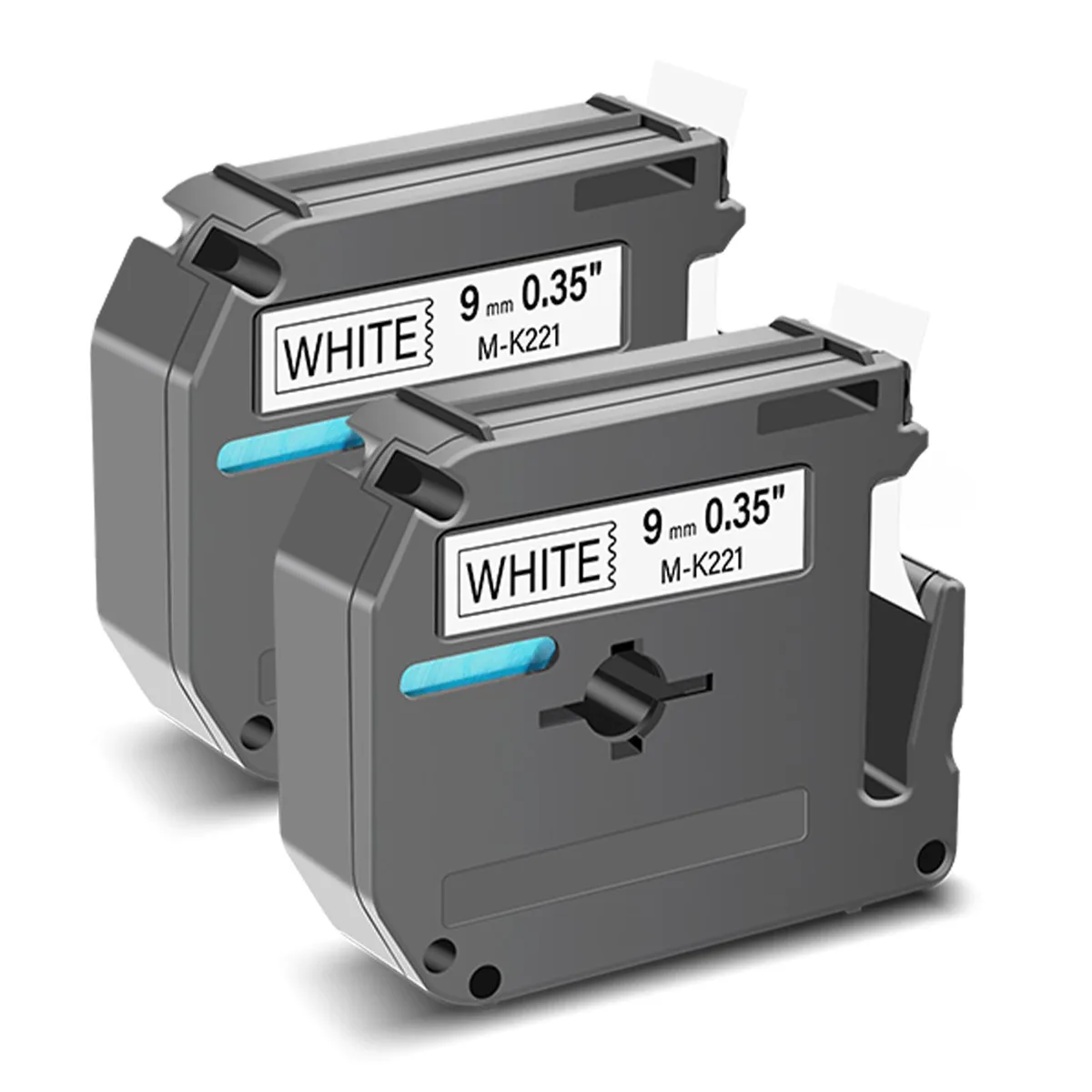 GREENCYCLE GREENCYCLE MK-221 Label Tape 9mm 8m Black on White 2 Pack — product photo