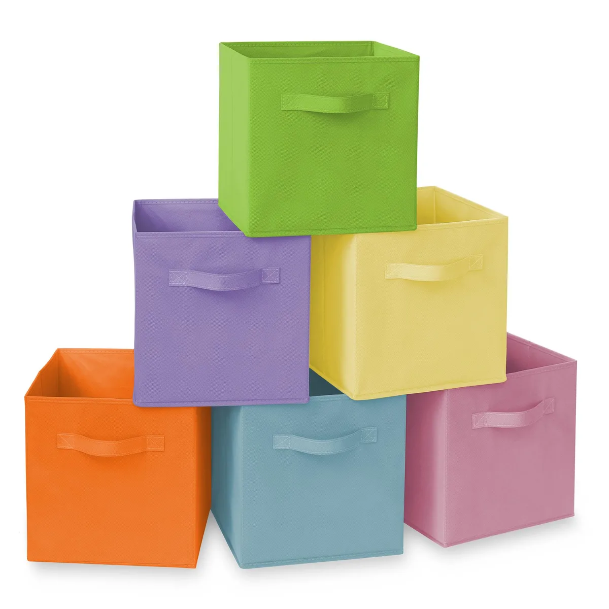 Casafield Casafield Set of 6 Collapsible Fabric Cube Storage Bins Multicolor 11" Shelving — product photo