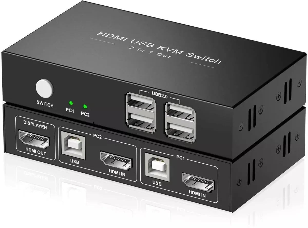 suranus suranus 2-Port HDMI KVM Switch 4K@30Hz 4 USB 2.0 Hub — product photo