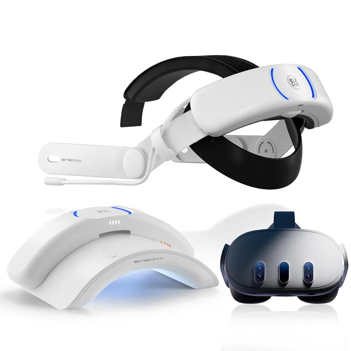 BFKK BFKK Head Strap Magnetic Battery Pack Quest 3 2x8000mAh Dock vr accessory — product photo