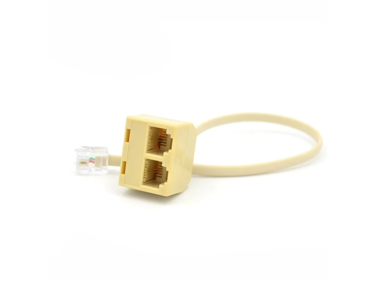 sakose sakose RJ11 6P 4C Male to 2 Female Telephone Splitter Ivory 16 cm 30g — product photo