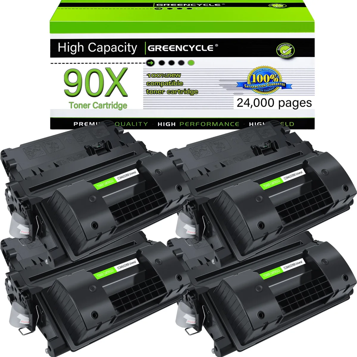 GREENCYCLE GREENCYCLE CE390X 90X Black Toner Cartridge 4 Pack — product photo