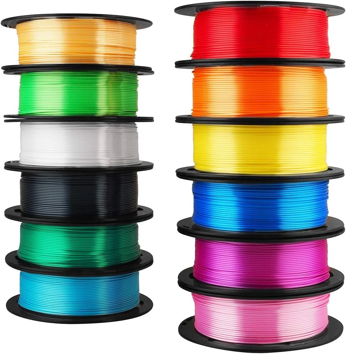 BFKK BFKK 12 in 1 Silk PLA Filament Bundle 1.75mm 500g 12 Spools 6kg with Stick — product photo