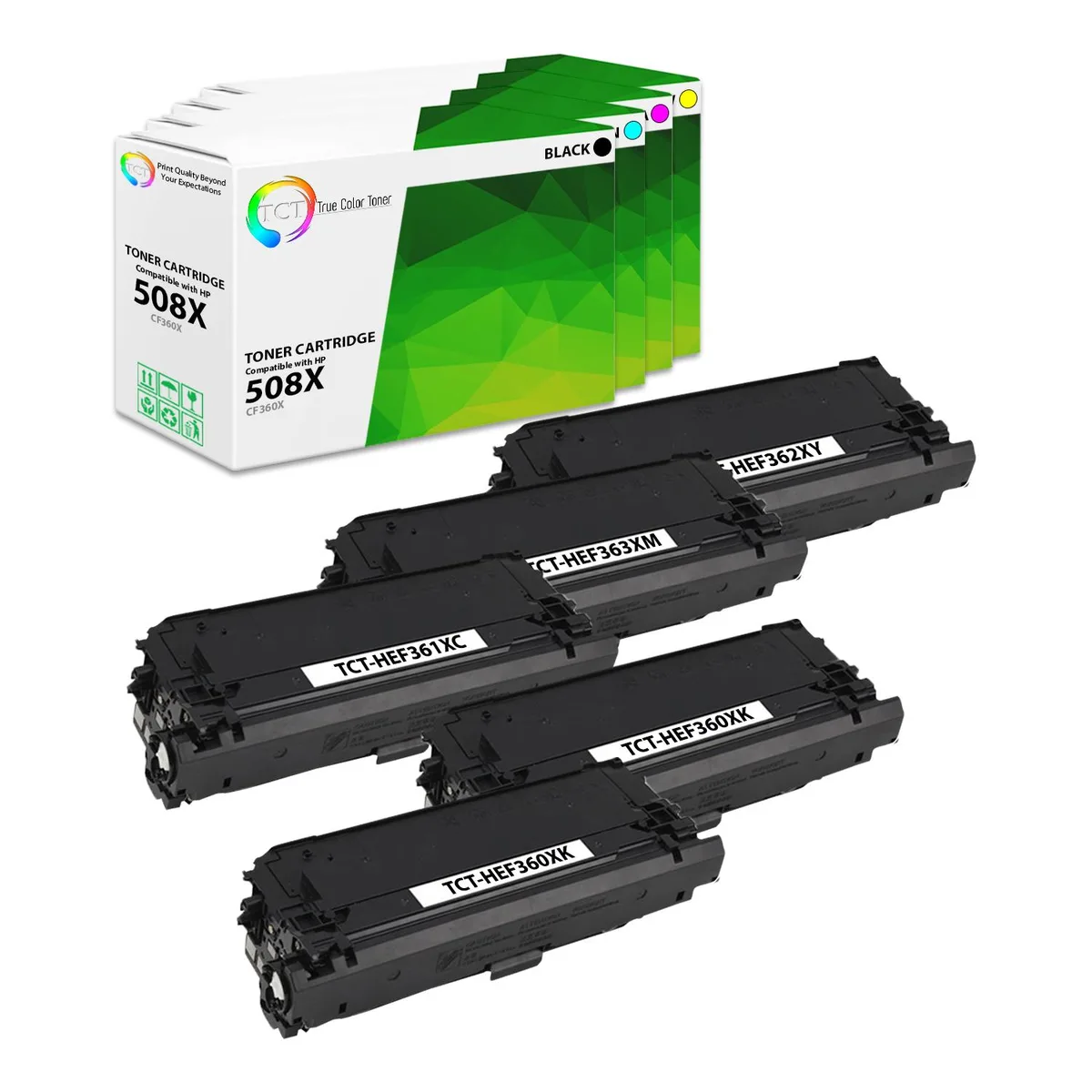True Color Toner True Color Toner CF360X CF361X CF362X CF363X 5 Pack toner cartridge — product photo