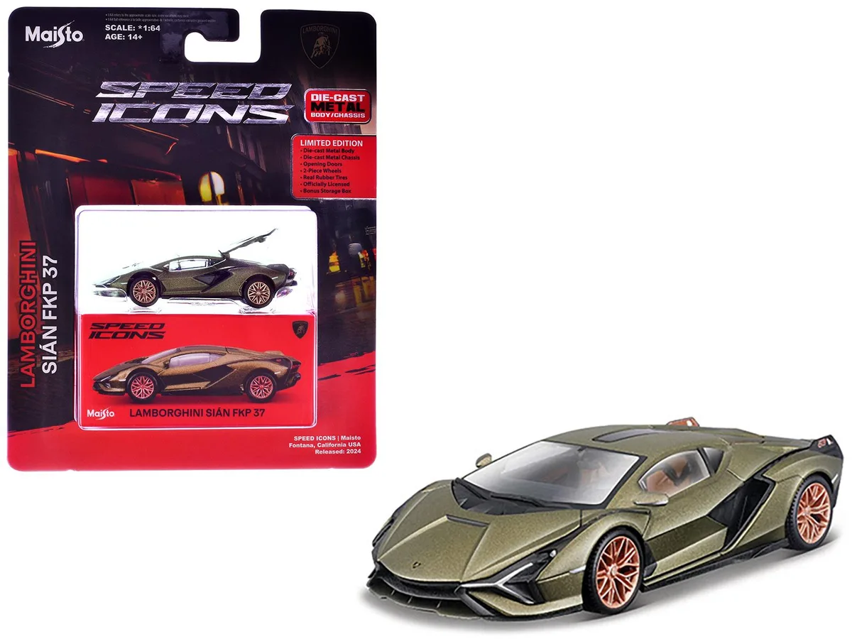 Maisto Maisto Lamborghini Sian FKP 37 Green Metallic Speed Icons 1/64 Diecast Hobby Collectible — product photo