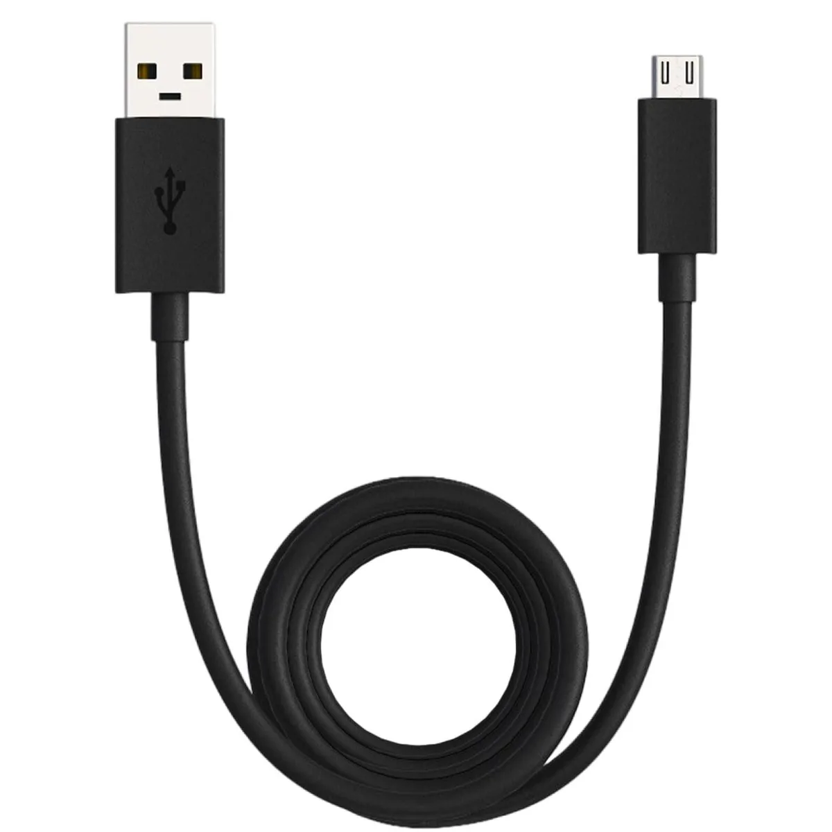 Orange micro-USB cable with standard USB-A plug, five-foot length