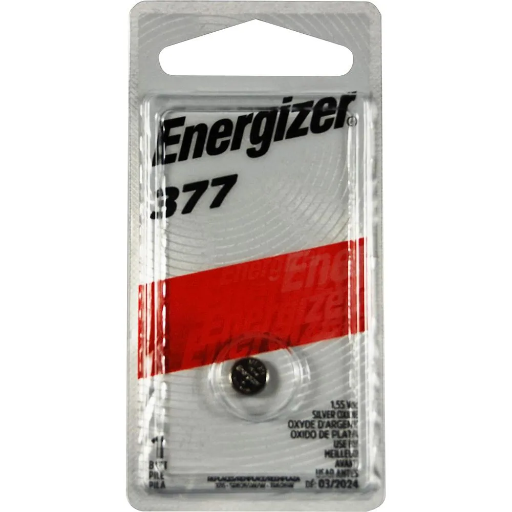 Single silver oxide coin cell battery in blister pack