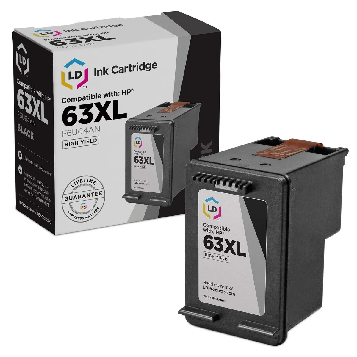 LD Products LD Products HP 63XL F6U64AN High Yield Black Ink Cartridge — product photo