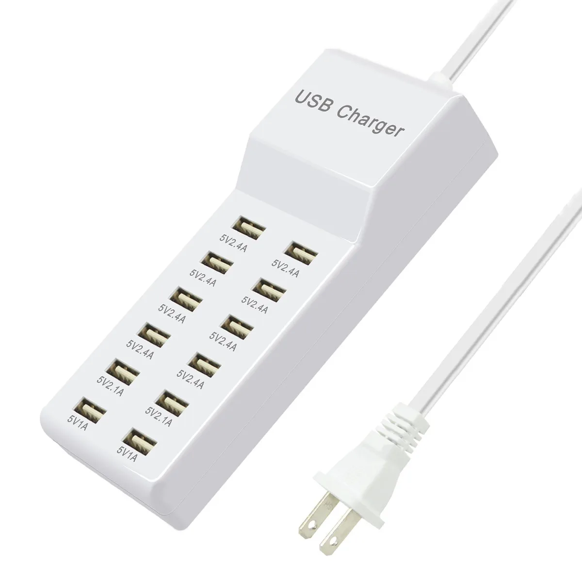 ASUCDEI XHK-12USB 12-Port USB Charger 100W White — product photo