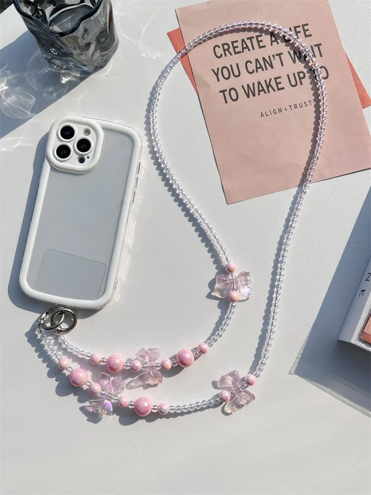 Pezin & Hulin Pezin & Hulin Cute Bow Tie Chain Phone Lanyard Case 120cm Pink — product photo