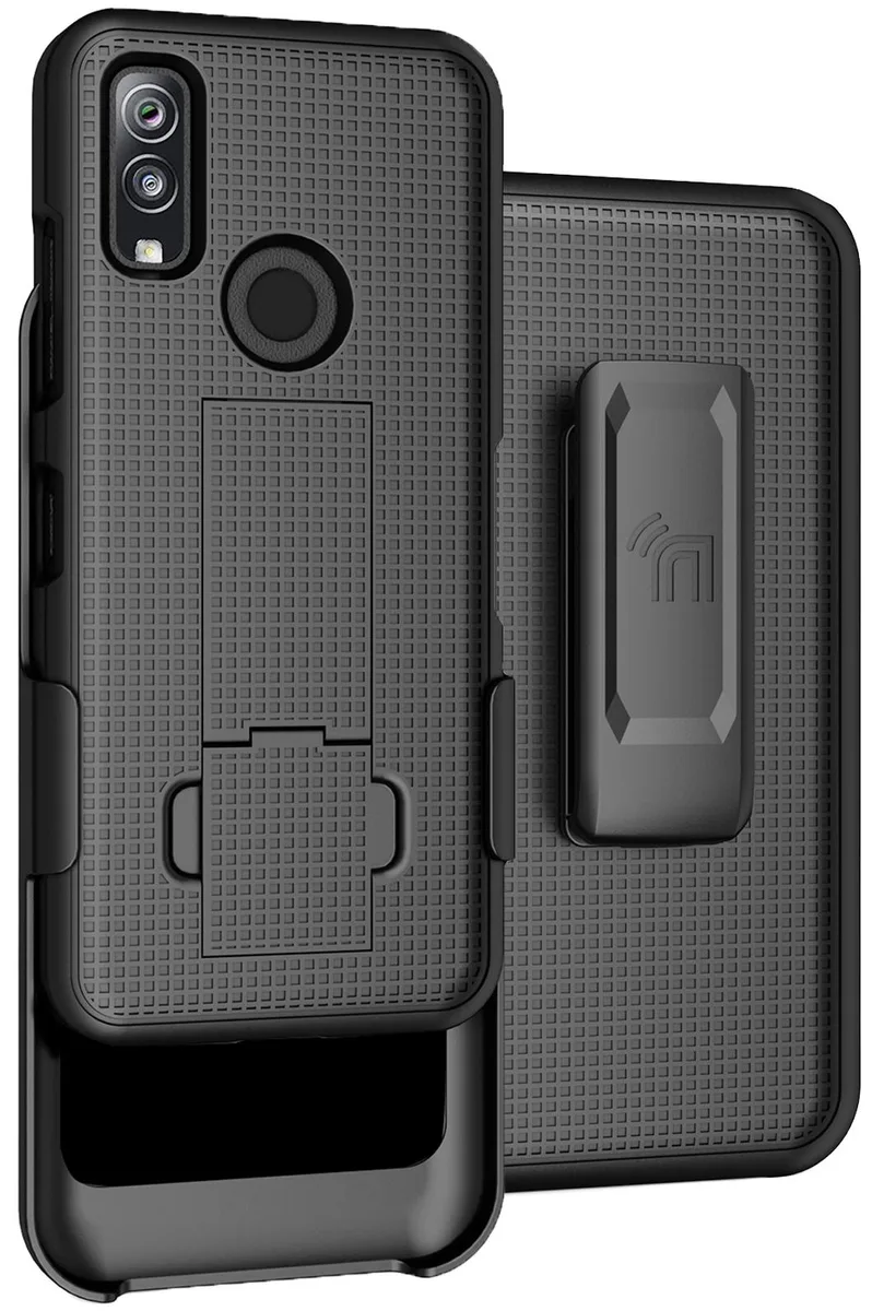 Nakedcellphone Nakedcellphone Kickstand Case + Belt Clip Holster for Kyocera DuraSport 5G UW C6930 Black — product photo