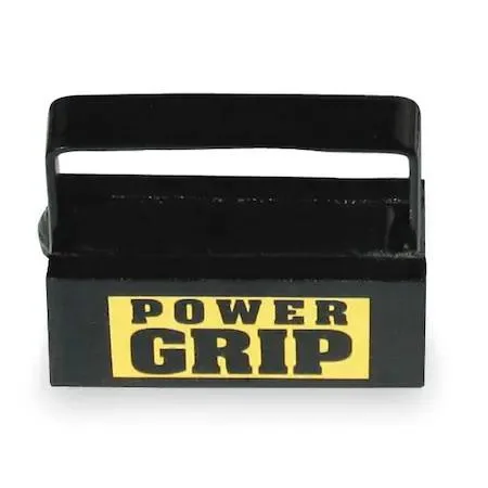 Red rectangular ceramic magnet in carbon steel housing with loop handle