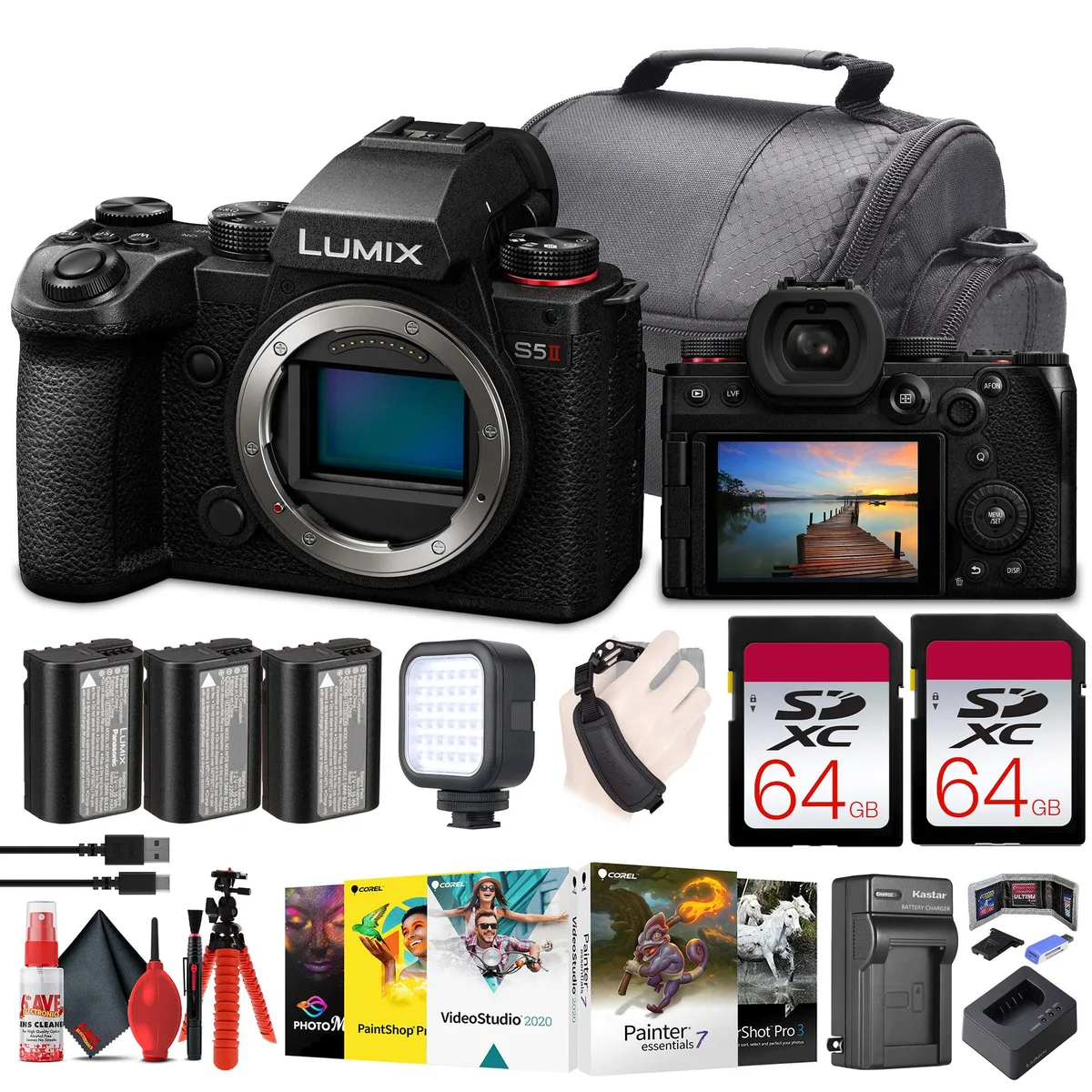 Panasonic Panasonic Lumix S5 II Mirrorless Camera Kit + 2×64GB Cards + Software + Extras — product photo