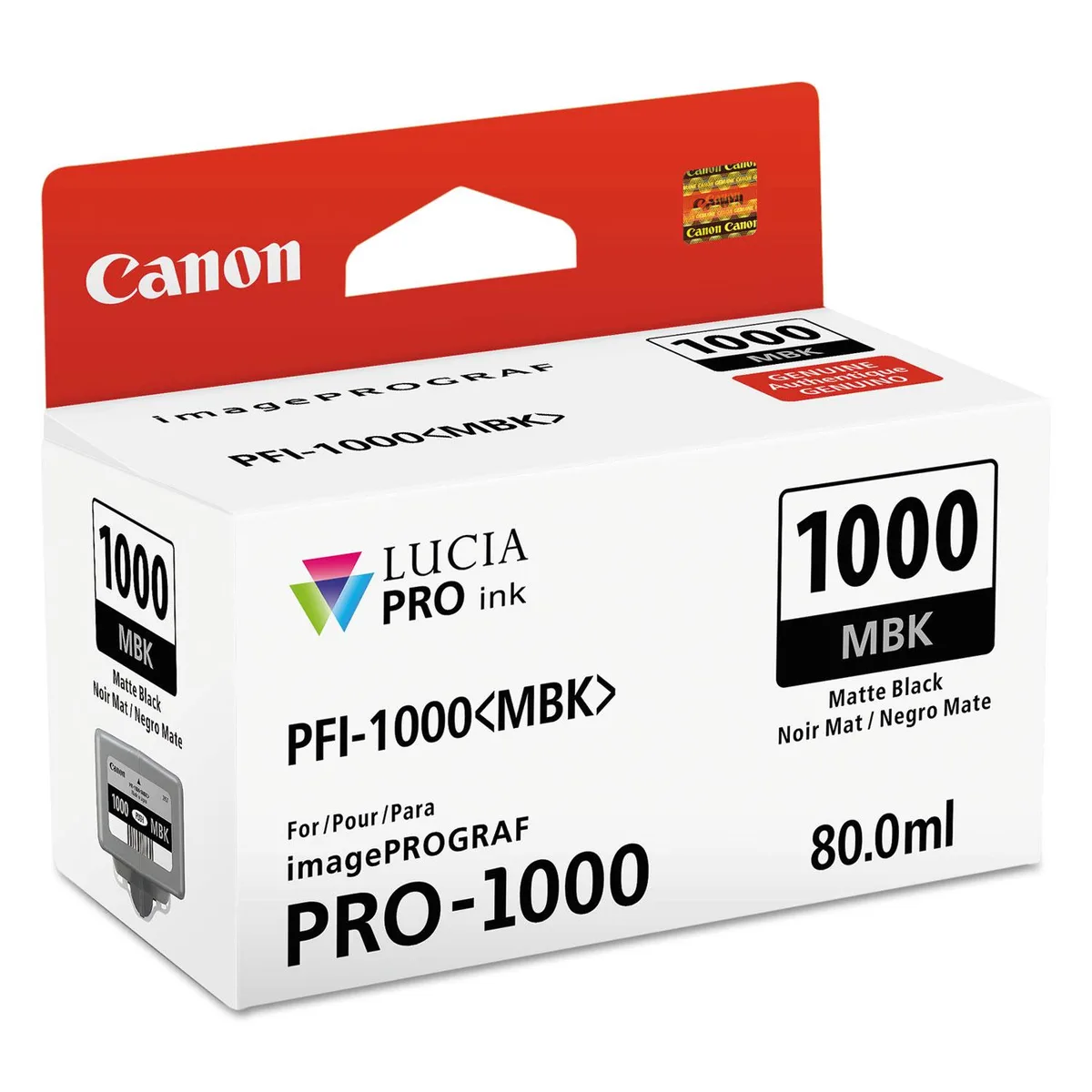 Canon Canon 0545C002 PFI-1000 MBK Matte Black LUCIA PRO ink cartridges (genuine brands) — product photo