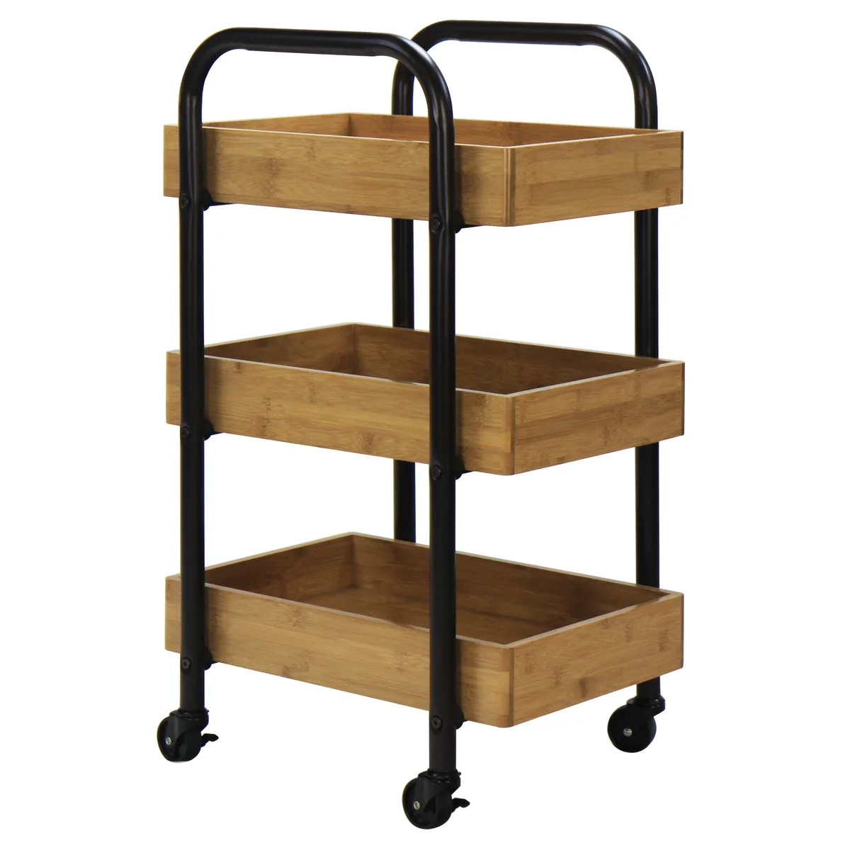 Oceanstar Design Oceanstar Design Portable Storage Cart with 3 Bamboo Trays — product photo