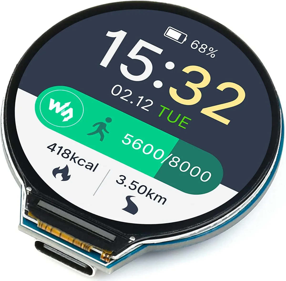 WaveShare WaveShare RP2040 development board 1.28inch 240x240 IPS 65K colors accelerometer gyroscope — product photo