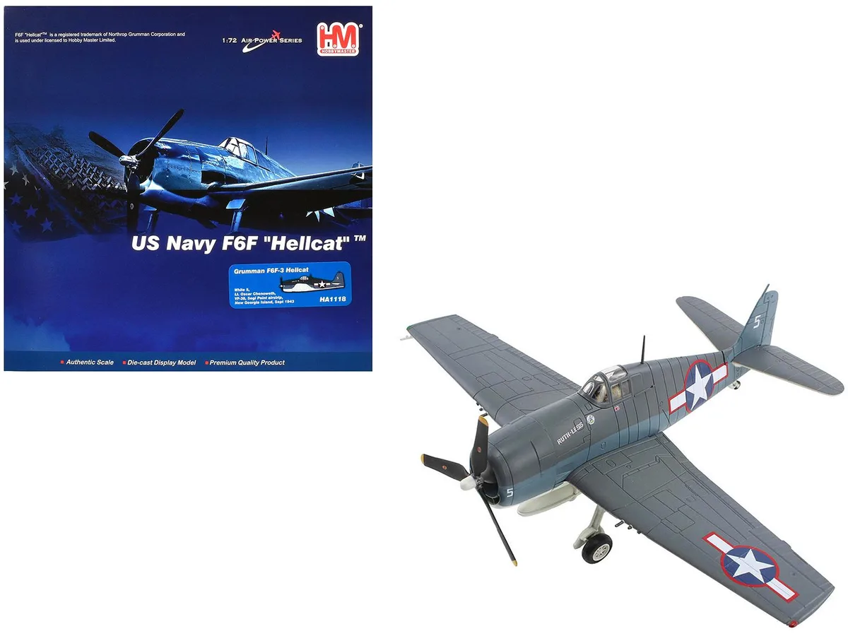 Hobby Master Hobby Master Grumman F6F-3 Hellcat "Ruth-Less" VF-38 1/72 Diecast — product photo
