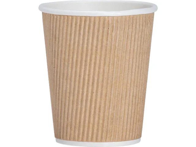 Genuine Joe Genuine Joe 11255CT Ripple Hot Cups Brown 8 Fl Oz 500 Carton — product photo