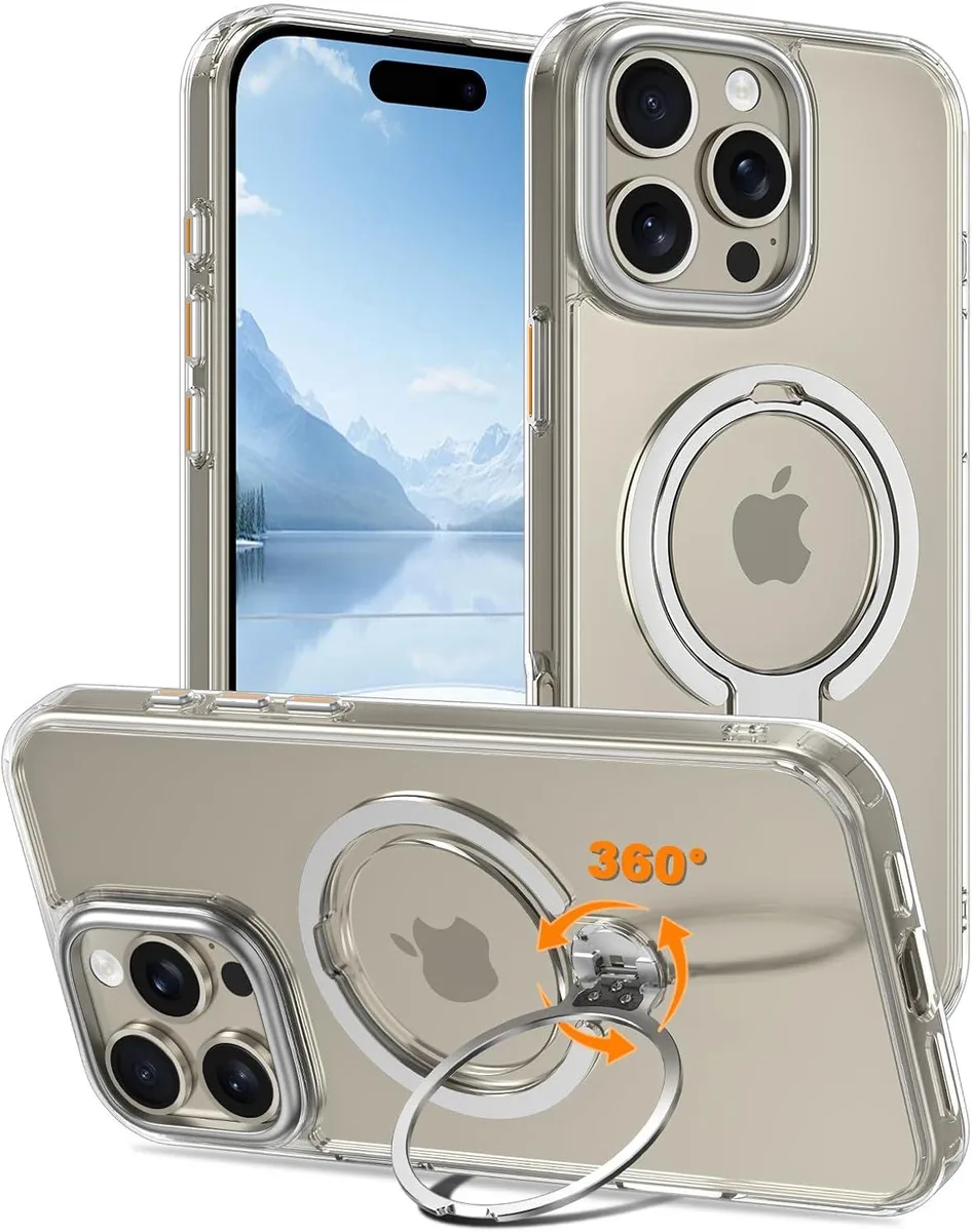 BONAEVER BONAEVER iPhone 16 Pro Case Clear Dual Magnetic Stand 360° 15ft Drop 6.1 — product photo