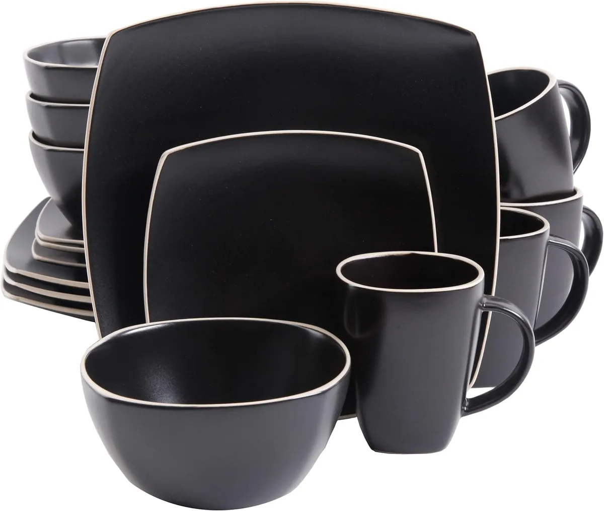 Gibson Gibson 94852.16 Soho Lounge 16pc Dinnerware Set Matte Black — product photo